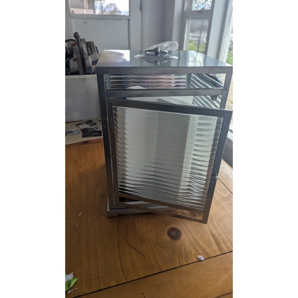 Retired PartyLite Resort Lantern Large P91498 Silver Metal/Glass Candle‎ Holder